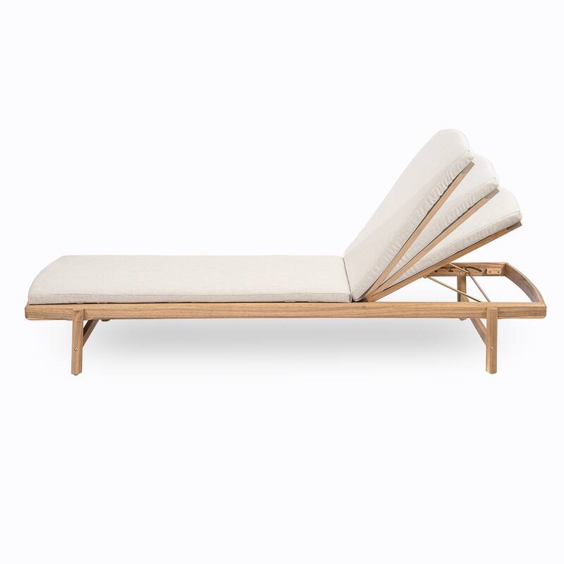 Christopher Knight Home - Emilio Outdoor Comfort Mallorca Acacia Wood Chaise Lounge Set with Cushions