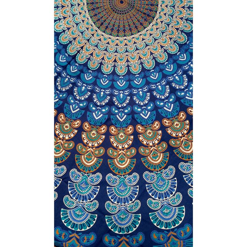 Cheery Peacock Floral Print Cotton Tablecloth Collection