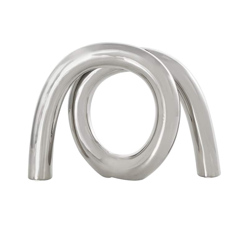 Silver, Gold or Multi Ceramic Rounded Loop Abstract Sculpture
