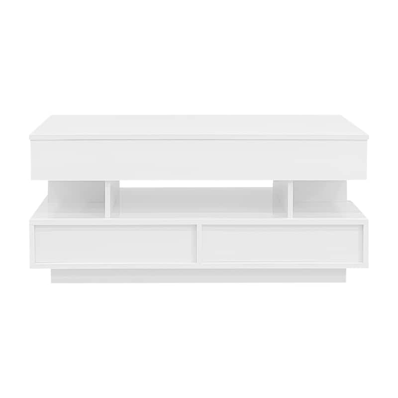 Lift-Top Coffee Table with 2 Drawers and Hidden Compartment