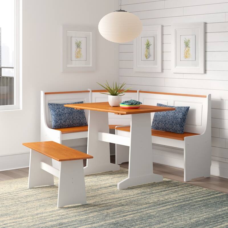 Linon Middlecreek Farmhouse Breakfast Nook Dining Set