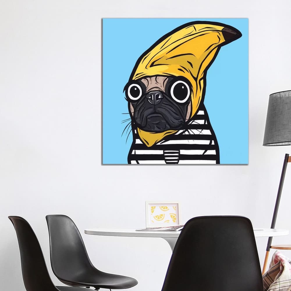 iCanvas "Banana Pug" by Allyson Gutchell Canvas Print