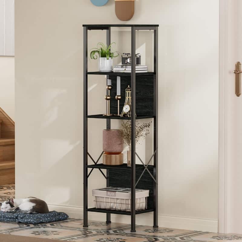 5 Tier Tall Bookshelf - 14.9"D x 10.6"W x 55.1"H
