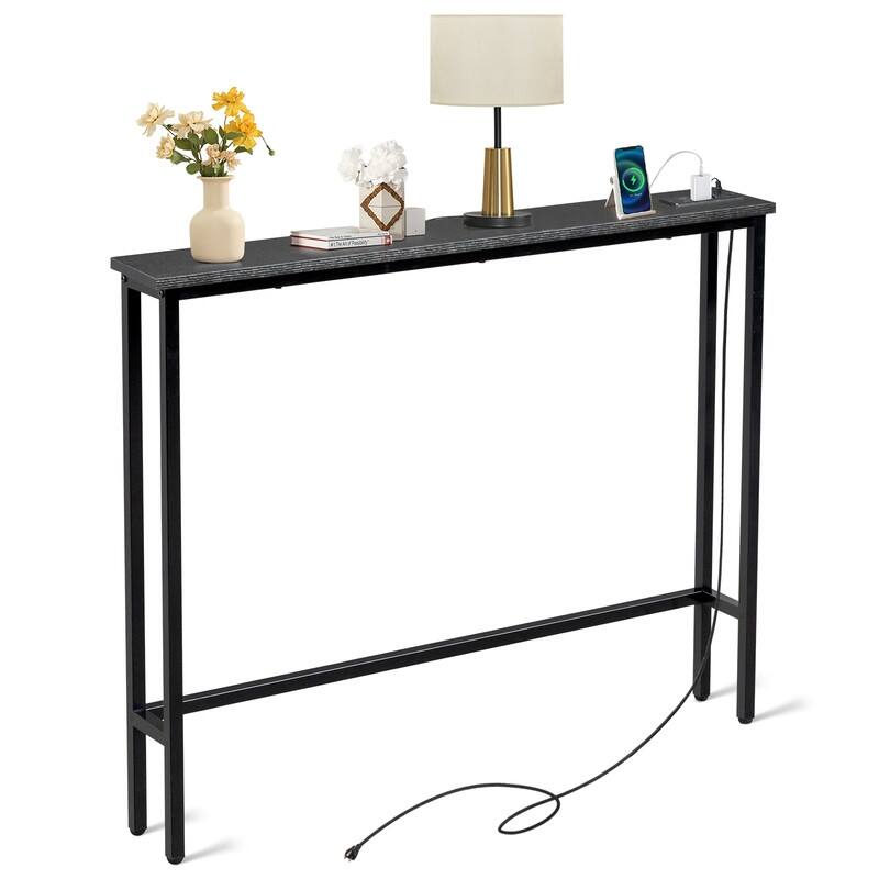 1 Piece Triamine + Iron 100 * 15 * 79cm with Power Strip Foyer Table