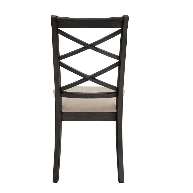 Eleanor Two-tone Wood Finish 78" Dining Set with Double Cross Back Chairs by iNSPIRE Q Classic