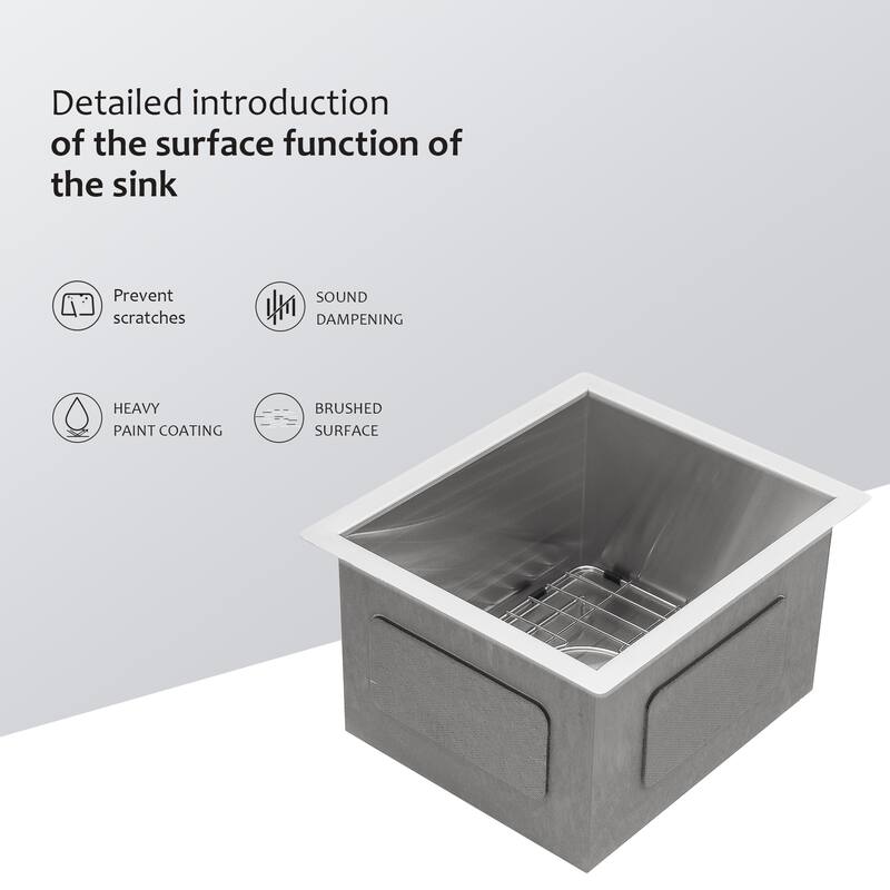 14 Inch Undermount Kitchen Sink 16 Gauge 9 Inch Deep Single Bowl Kitchen Sink Basin