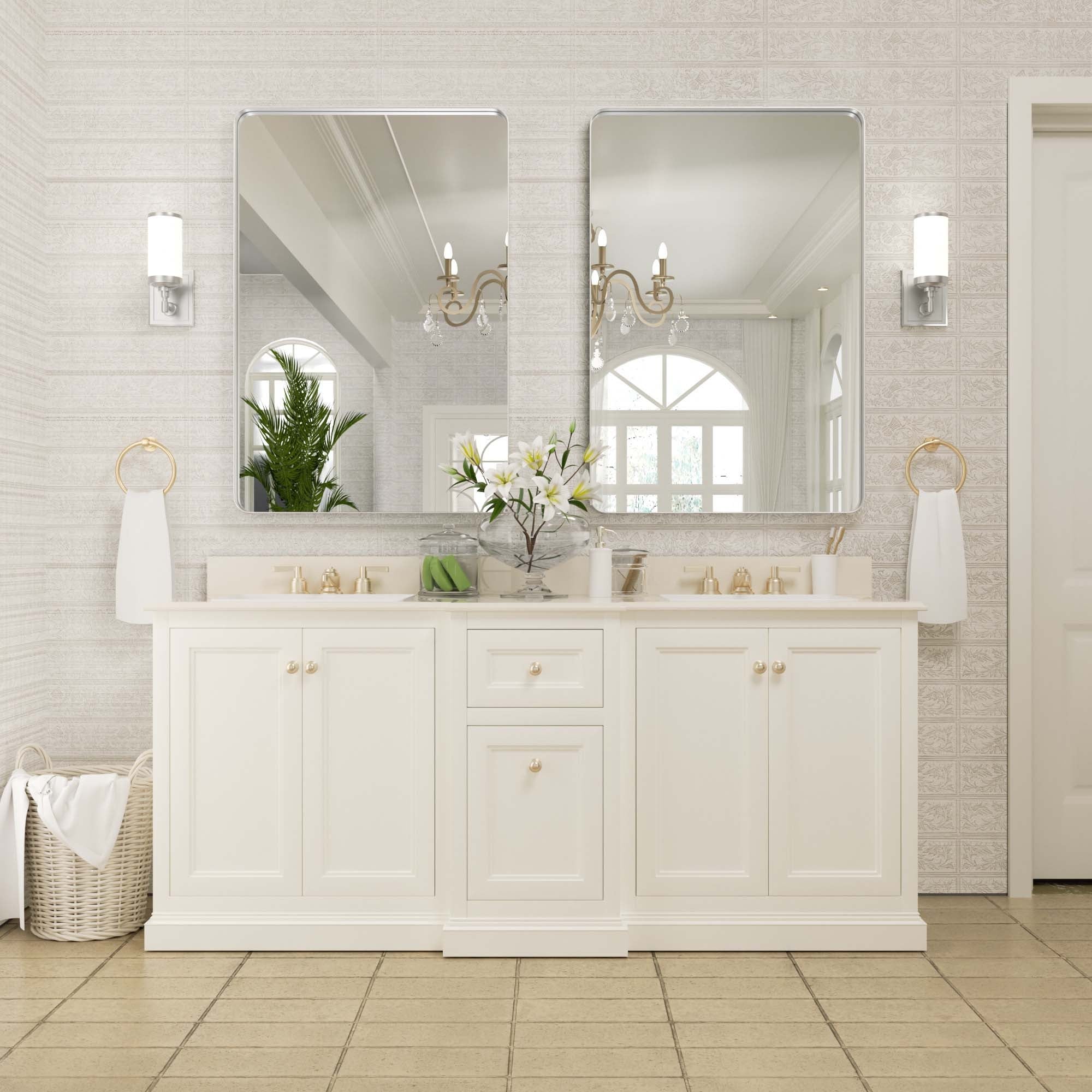 Wall Mirror Vanity Mirror Bathroom Mirror with Round Corner - Picture 21 of 22