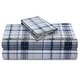 preview thumbnail 1 of 4, Solid or Printed 300 Thread Count Cotton Percale Extra Deep Pocket Sheet Set Cal King - Tribeca Plaid