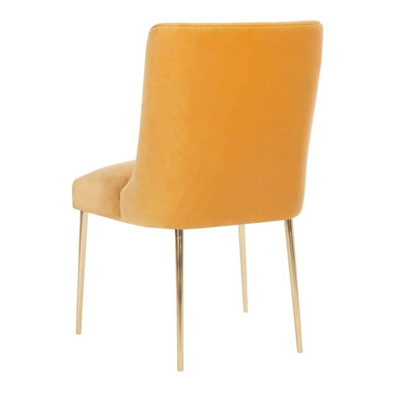 SAFAVIEH Couture Melonie Velvet Accent Chair - Mustard / Brass - 28"x23"x35.3" - 28" W x 23" D x 35" H - 28Wx23Dx35H