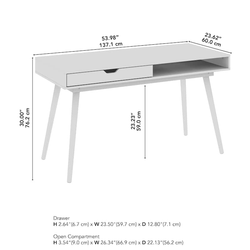 Bush Furniture Nora 54W Writing Computer Desk with Storage