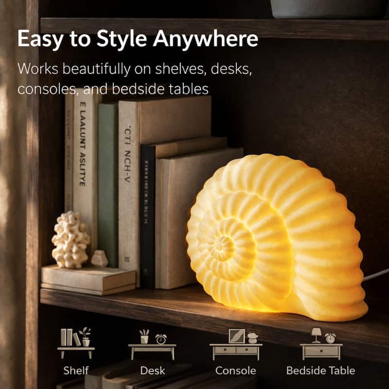 Aria Home Snail Table Lamp Sculpted Sandstone Accent Lighting