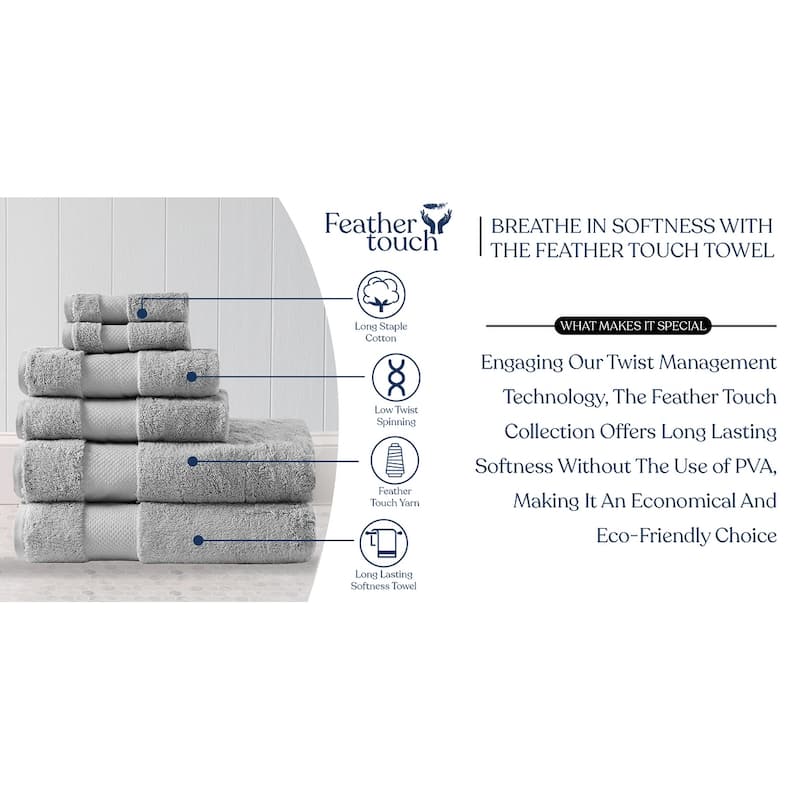 Delara Organic Cotton Luxuriously Plush Bath Towel 10 Piece Set | GOTS & OEKO-TEX Certified | 650 GSM Long Staple