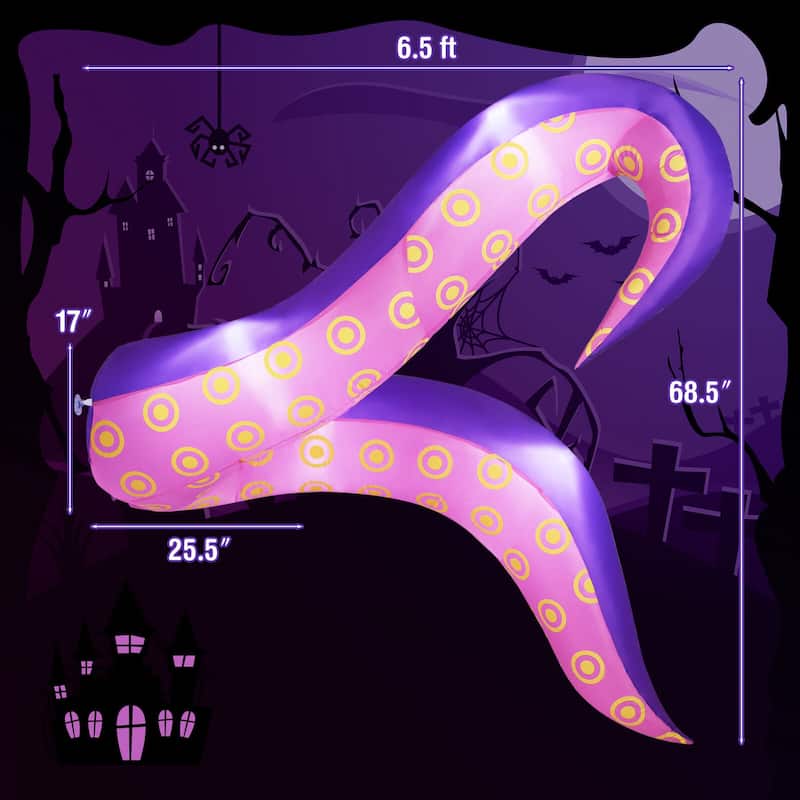 Costway 6.5 Ft Inflatable Tentacles Blow up Octopus Legs Window - as pic shows - See Details
