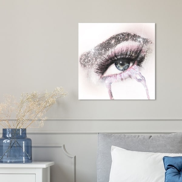 Oliver Gal Eyes And Rhinestones Pink Fashion And Glam Wall Art Canvas Print Mascara Gray White Overstock 31633088