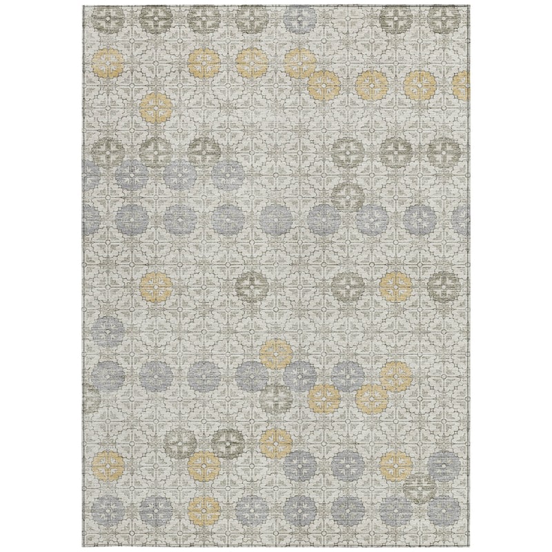 HomeRoots Geometric Transitional Rectangle Outdoor Rug