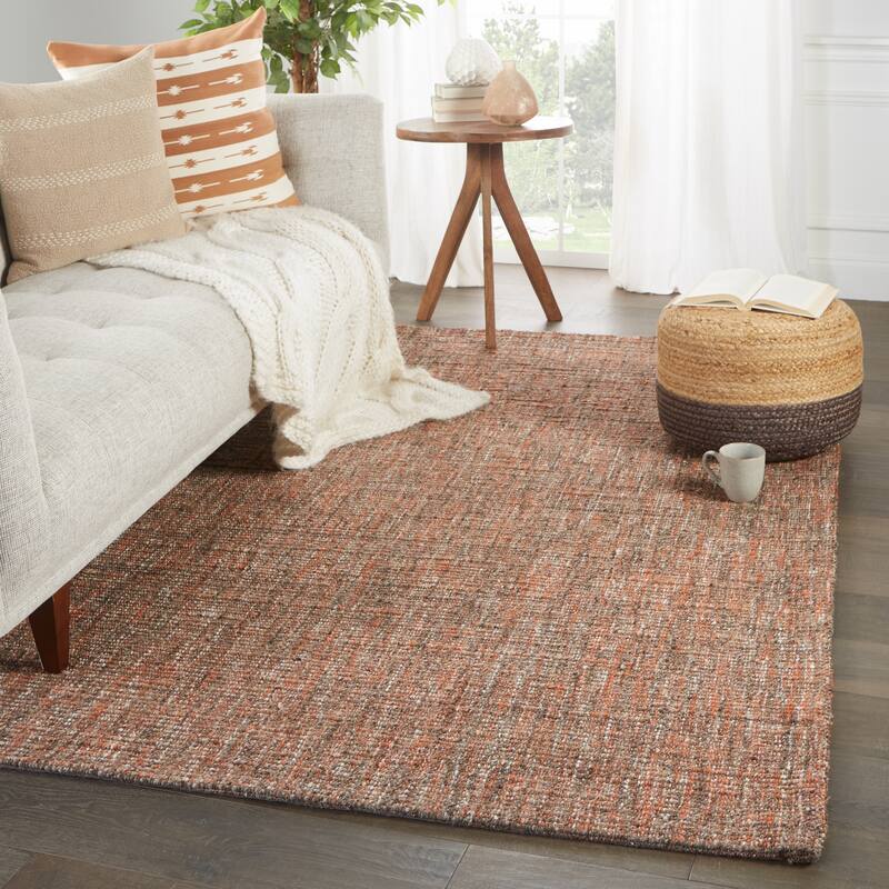 Porch & Den De Baca Natural Solid Wool-blend Area Rug