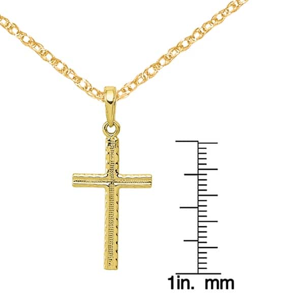 10K Yellow Gold Latin Cross Charm Pendant