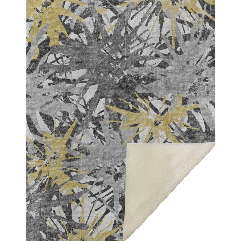 Premium Machine Washable ASB77 Modern Bursts Sherpa Throw Blanket