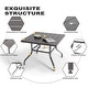 preview thumbnail 6 of 8, Nuu Garden Outdoor Square 37 Inch Iron Dining Table with 1.57 Inch Umbrella Hole