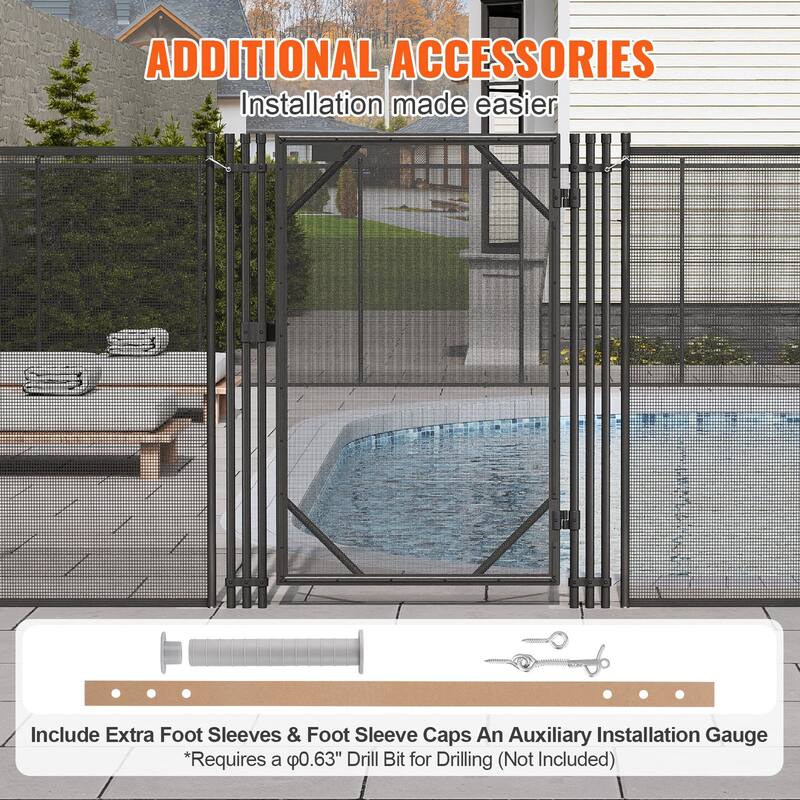 Removable Inground Pool Gate 4x2.5 FT for Child Safety and Security - 4 x 2.5 ft.