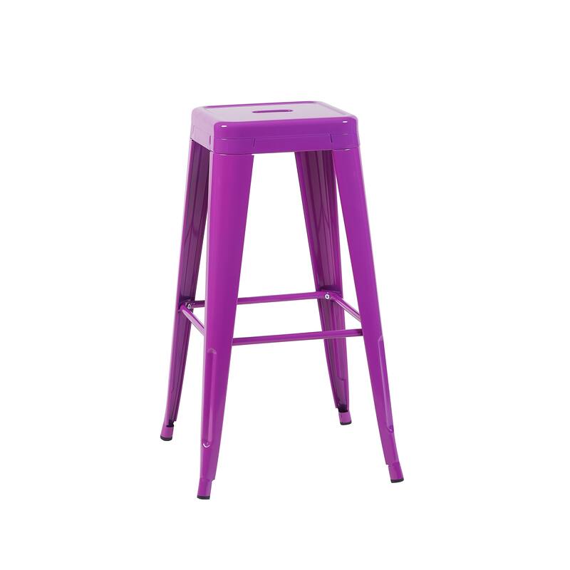 AC Pacific 30 Inch Industrial Stackable Metal BarStools Set of 4