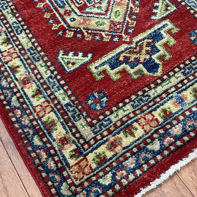 HERAT ORIENTAL Hand-knotted Kazak Wool Rug (1'11 x 3') - 1'11" x 3'