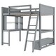 preview thumbnail 21 of 26, Full Size Loft Bed with L-Shaped Desk, LED Light and Charging Station, Storage Kids Bed Frame with 2-Drawer Bench