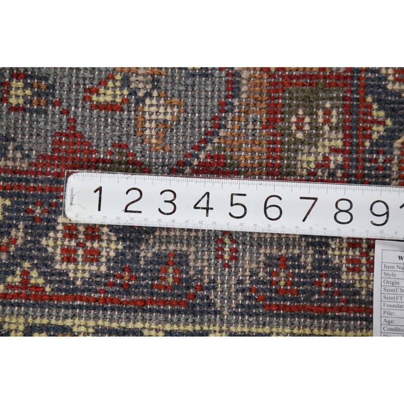 Geometric Heriz Serapi Indian Rug Hand-Knotted Wool Carpet - 2'10"x 5'1"