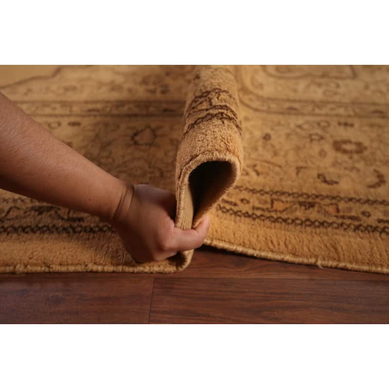 Geometric Tabatabaei Persian Vintage Area Rug Handmade Wool Carpet - 9'7"x 12'7"