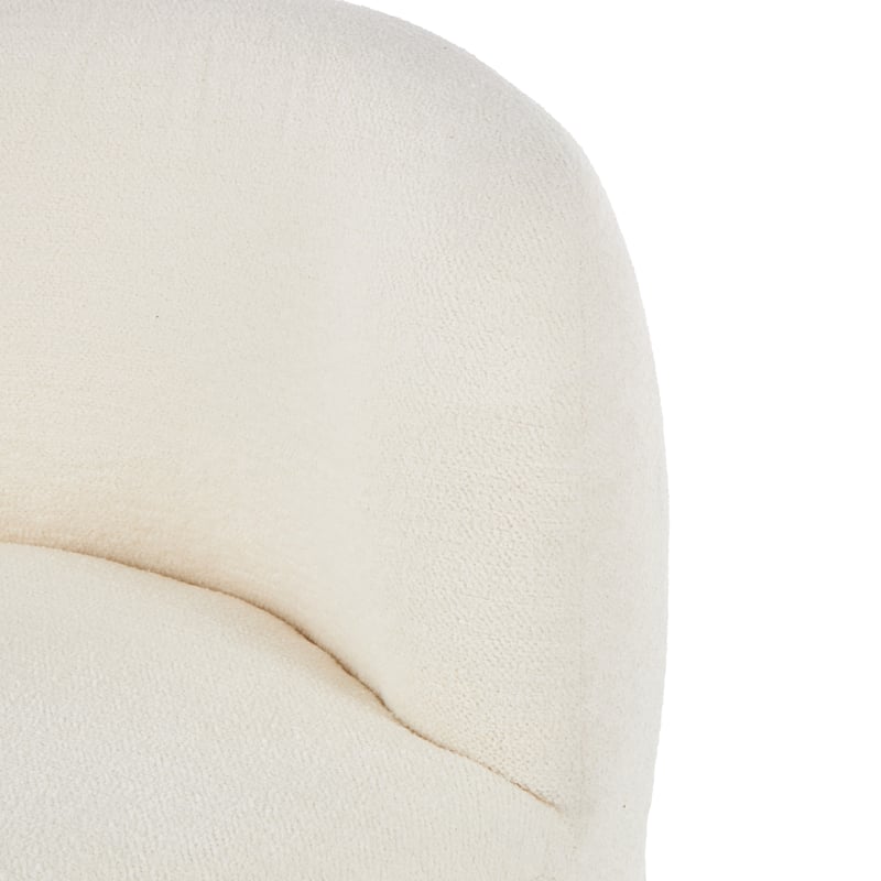 Polyester Rounded Barrel Accent Chair - Cream - Roche River Decor - 30"W x 30"L x 28"H