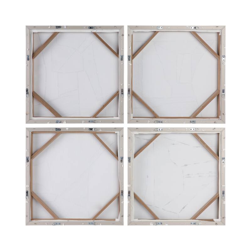 Canvas Wood Frame Wall Art Abstract Texture (Set of 4) - 20" Black