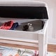 preview thumbnail 4 of 9, Linon Mckee White Upholstered Storage Counter Dining Bench