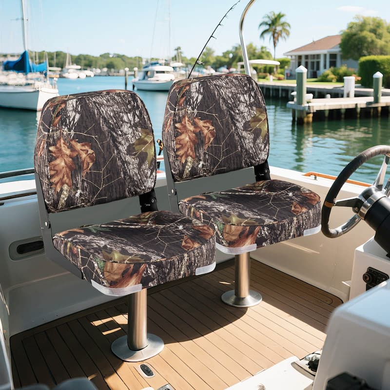 Costway 2-Pack Folding Boat Seats with Thick Sponge Padding Fixing - See Details