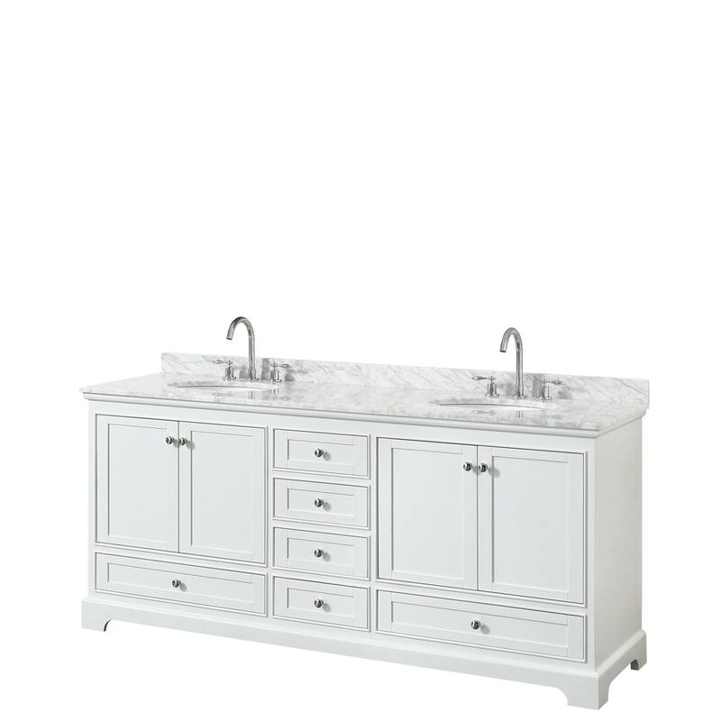 Wyndham Collection Deborah 80" Free Standing Double Vanity Set with