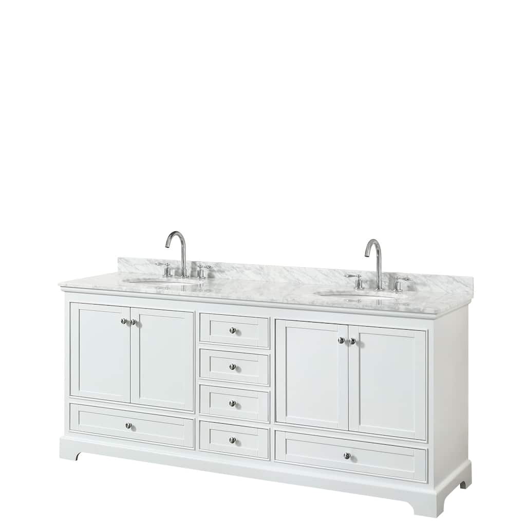 Wyndham Collection Deborah 80" Free Standing Double Vanity Set with