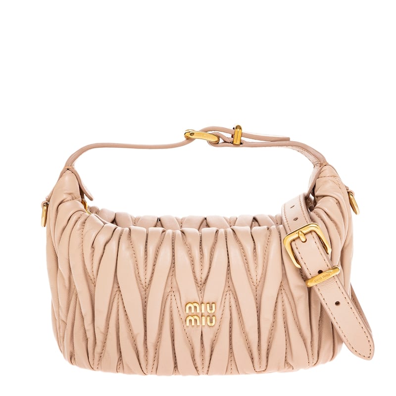 Miu Miu Matelasse Mini Pouch Bag - Powder Pink