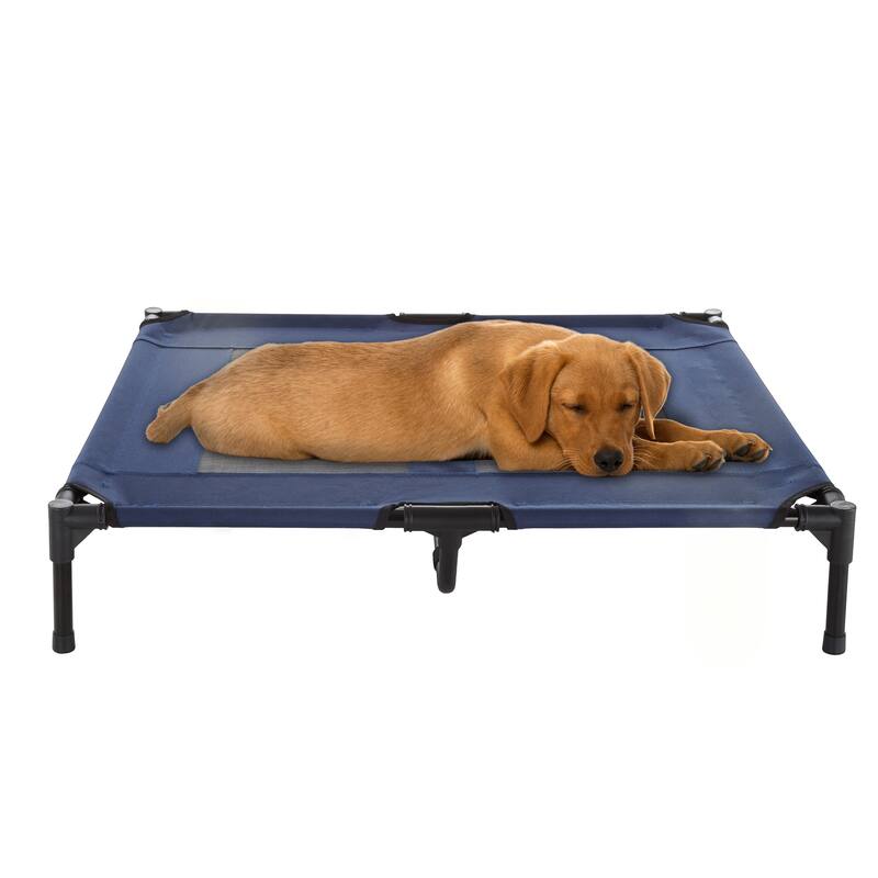 Petmaker Steel Frame Elevated Dog Bed with Non-Slip Feet - Indoor/Outdoor Puppy Cot for Pets