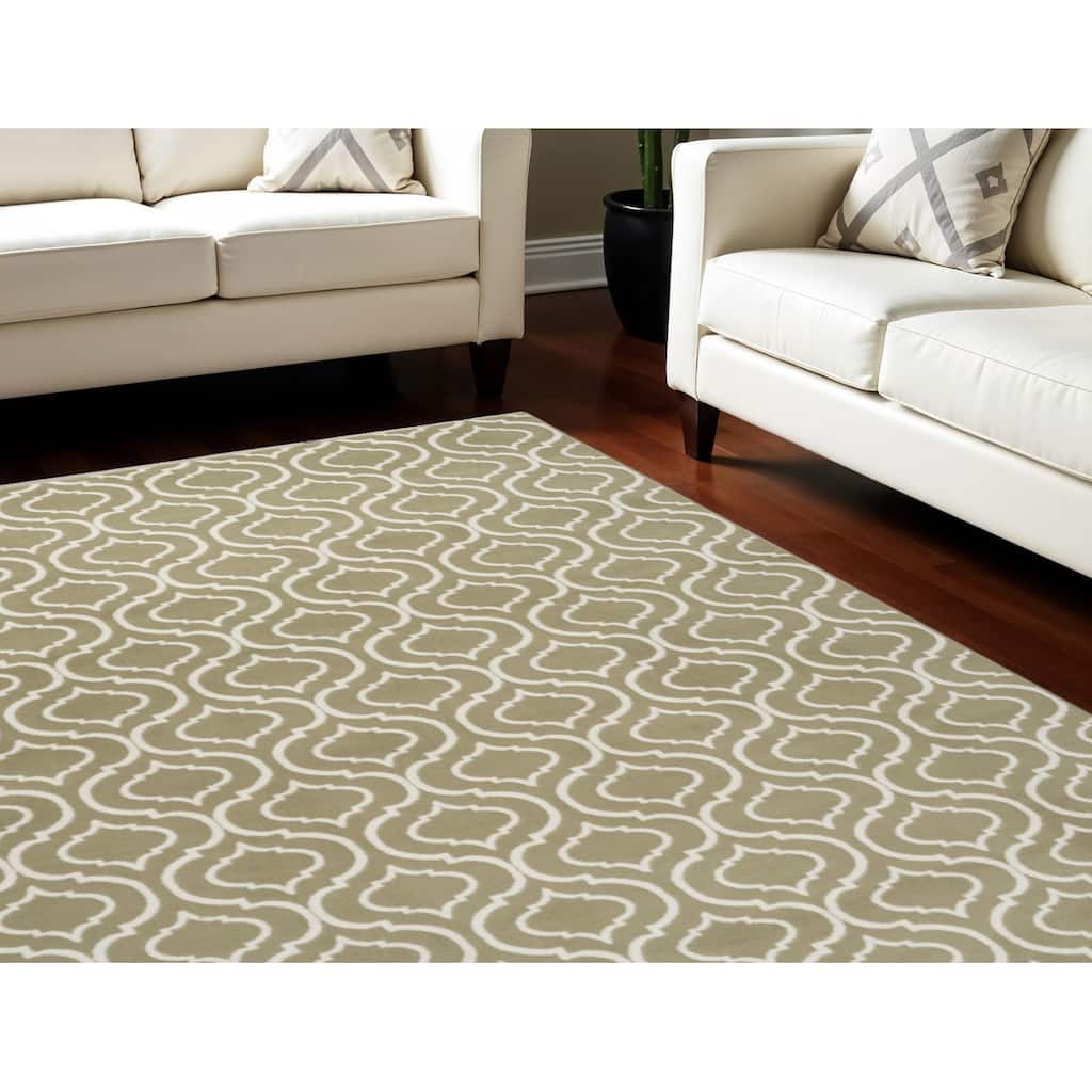 Jicu Power Loomed Non Skid Stain Resistant Area Rug By HomeRoots - 118' X '94' X '0.5