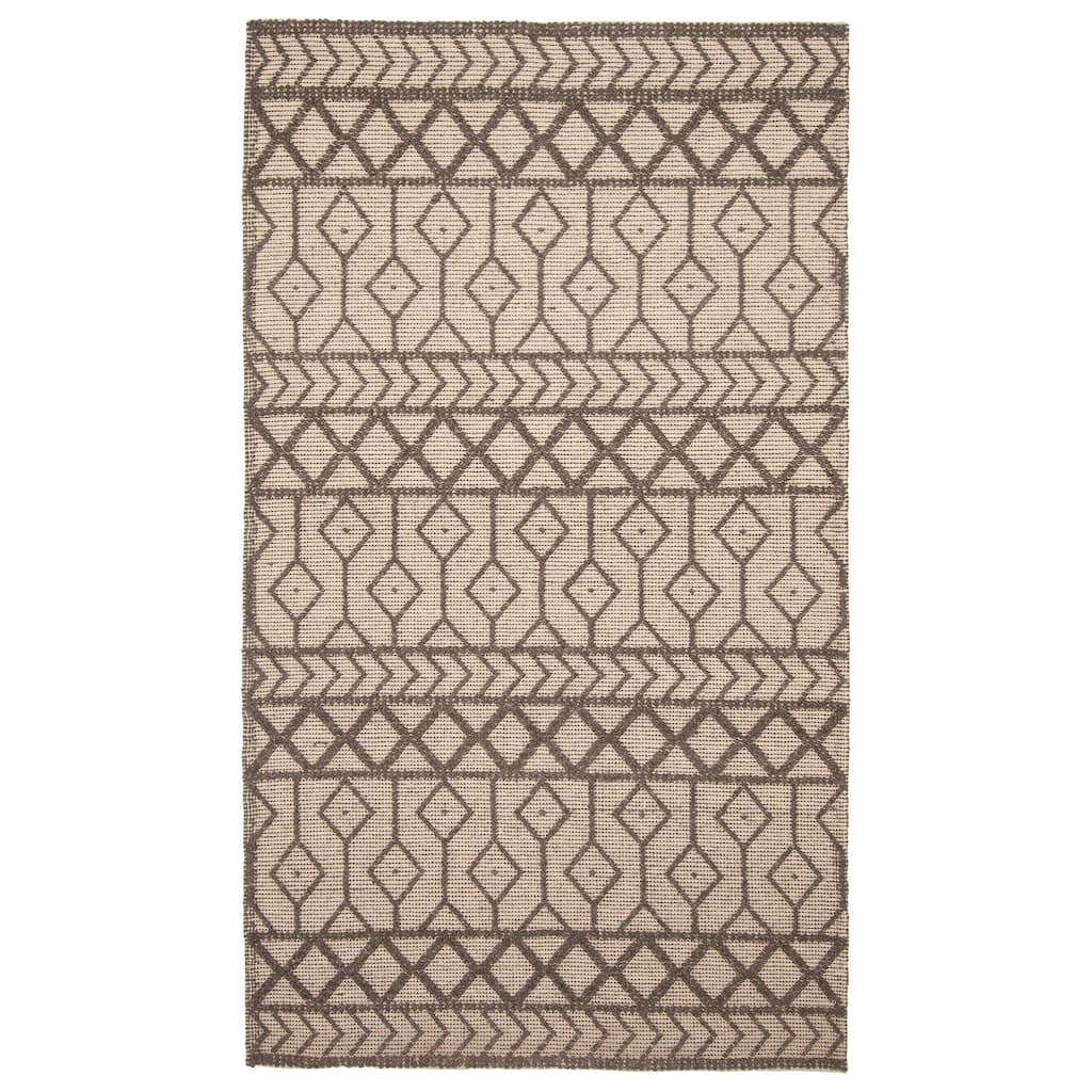 ECARPETGALLERY Braid weave Sienna Brown Wool Rug - 4'11 x 8'8