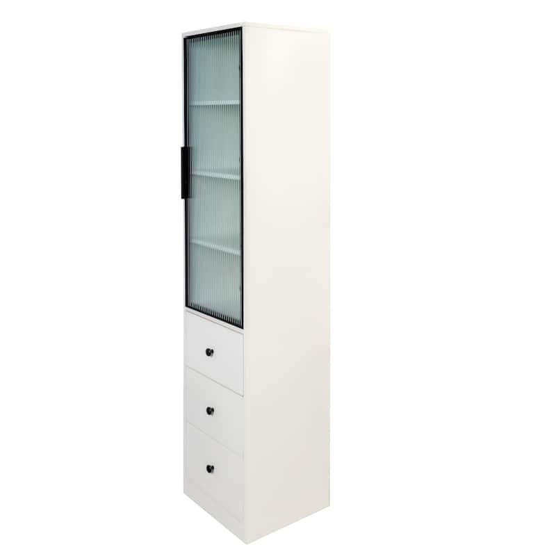 Elegant White Storage Cabinet - Modern & Spacious Organizer for Any Room