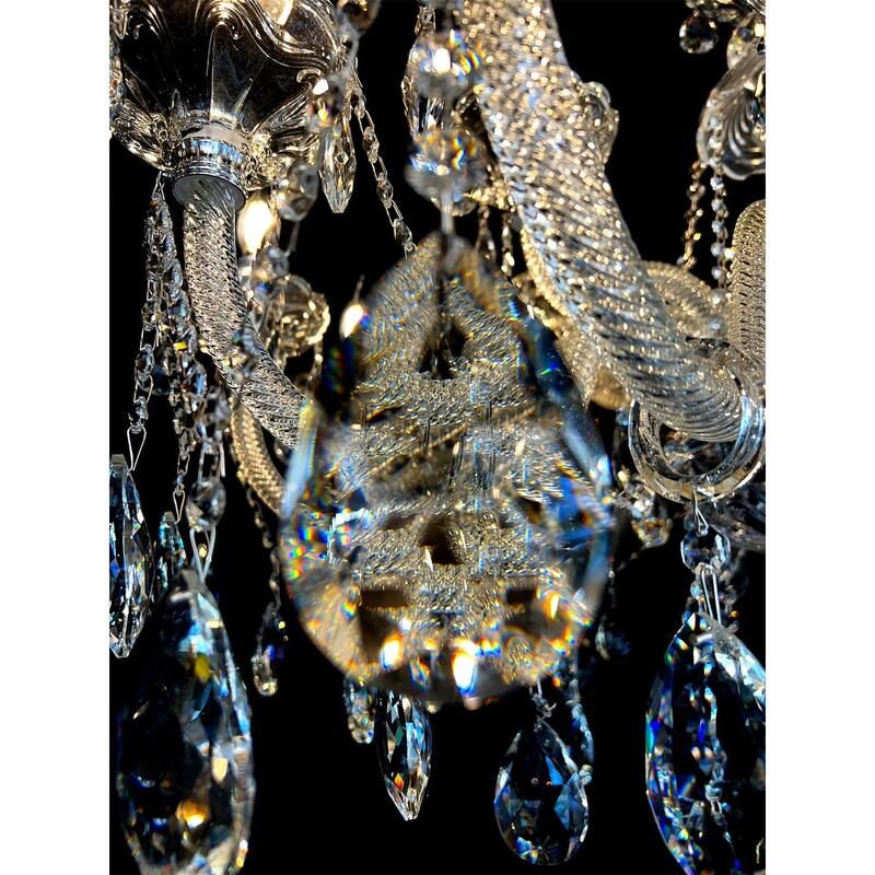 Crystal Chandelier 40" Wide 18-Lights Chrome