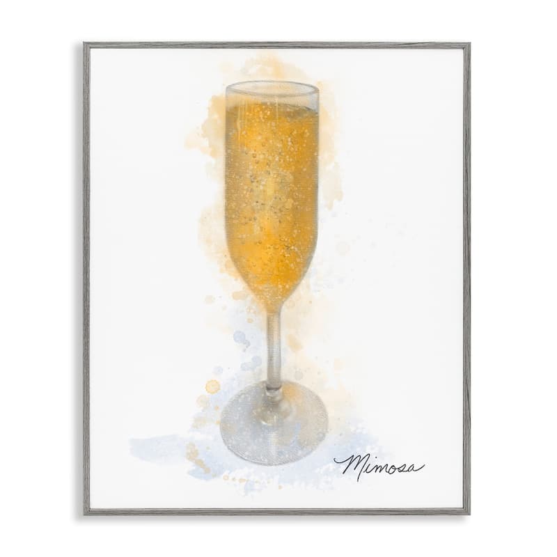 Stupell Gleaming Mimosa Glass Framed Giclee Art Design By Matthew Piotrowicz - 11 x 14 - Grey