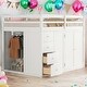 preview thumbnail 1 of 16, Full Size Loft Bed With Built-in Wardrobes,Cabinets And Drawers for Home White