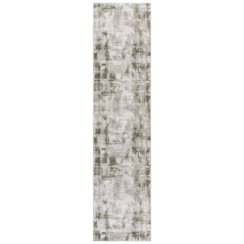 SAFAVIEH Wave Assi Modern Rug - 2'2" x 9' Runner - Ivory/Green
