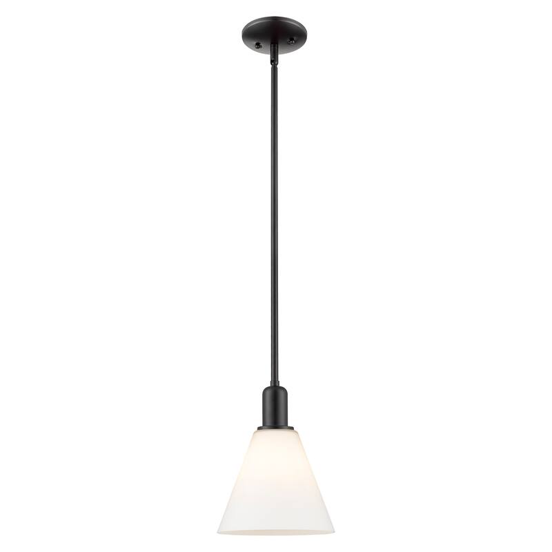 Innovations Lighting Endless Possibilities Arcadia - Berkshire Glass - 1 Light 8" Stem Hung Mini Pendant - Matte White/Matte Black