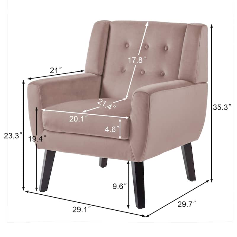 Velvet Upholstered Armchair Tufted Accent Chairs Set of 2