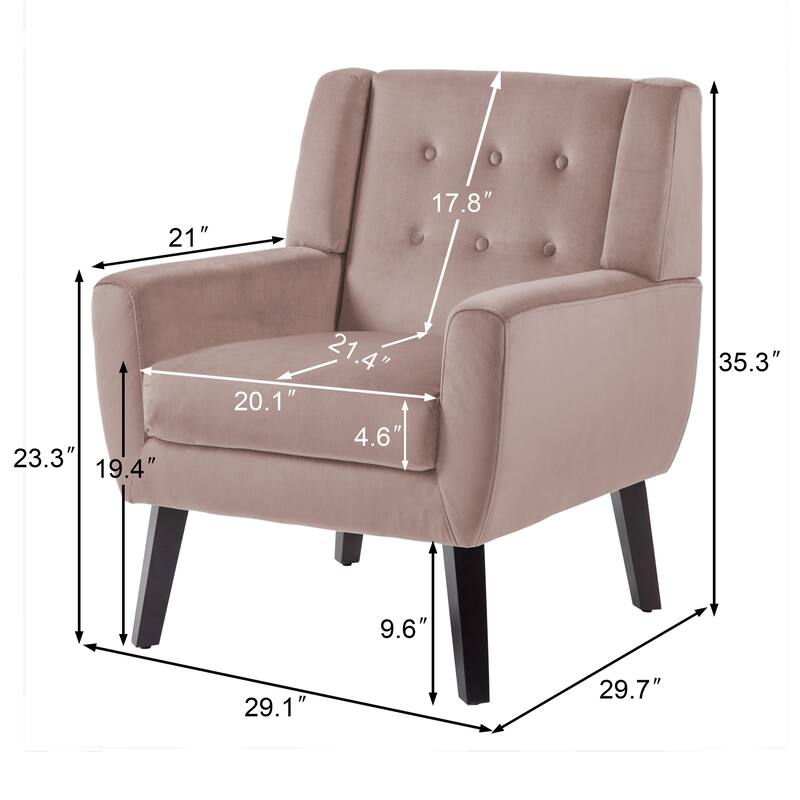 Velvet Upholstered Armchair Tufted Accent Chair