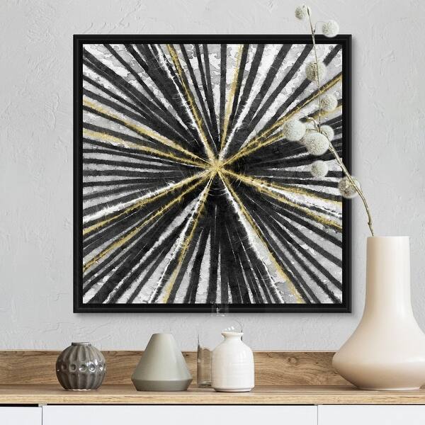 Shop Black And Gold Black Float Frame Canvas Art Overstock