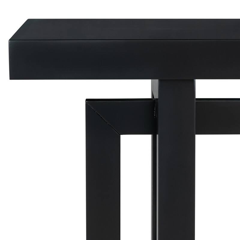 Modern Entryway Console Table with Industrial-inspired Concrete Wood Top, Hallway Foyer Sofa Long Table Entryway Table