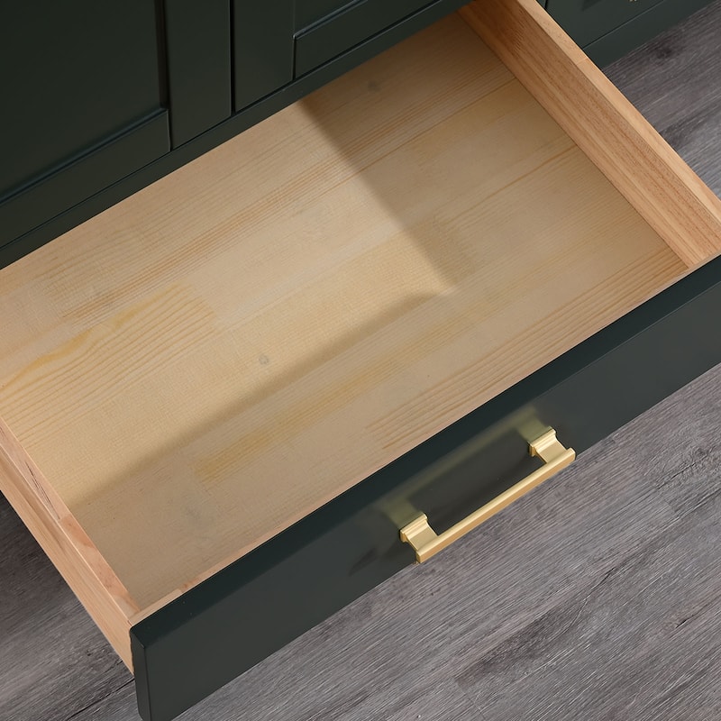 StarrySky 84 inch Undermount Double Sink Bathroom Vanity with Engineered Carrara Marble Top